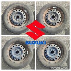 スズキ ワゴンR(DBA−MH23S)純正13㌅スチールホイールと13 ㌅タイヤのセット × 4本  