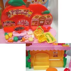 生産終了品 こえだちゃん　りんごのスーパーマーケット 人形5体・小物・箱付き　ドールハウス おもちゃ ☆ PayPay(ペイペイ)決済可能 ☆ 札幌市 豊平区 平岸 平岸店の画像
