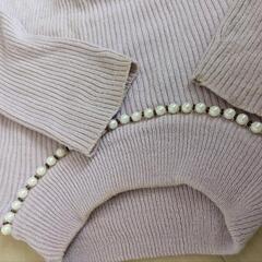 パープル ニット Lサイズ トップス タートルネックニット ガーリーの画像