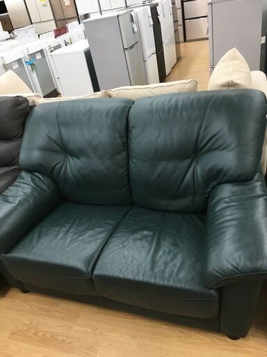 ★ジモティ割あり★ カリモク 2人掛けソファ  W134×D85×H87 クリーニング済み SJ3792