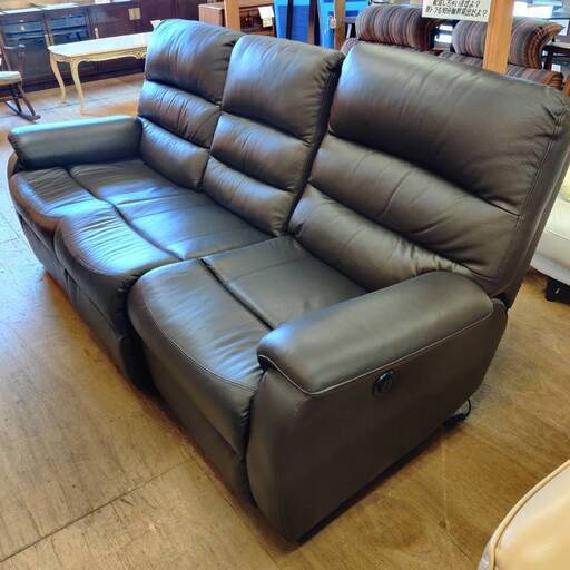 【愛品倶楽部柏店】ニトリ 3人用本革電動リクライニングソファ ビリーバー3