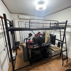 ロウヤ　シングルサイズロフトベッド黒