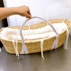 【売約済】かごのクーファン ベビーかご バスケット ナチュラル ベビー用品 寝具 おくるみサイズの画像