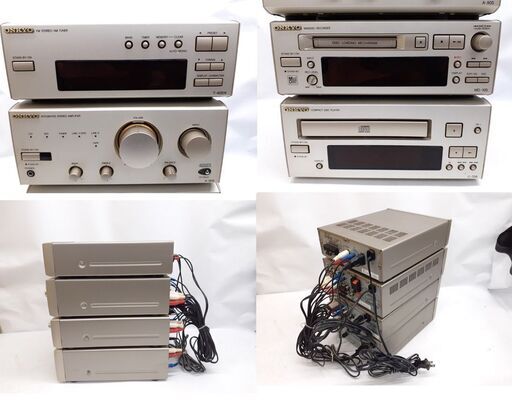 現状品 オンキョー システムコンポセット MD-105 T-405W C-705 A-905 アンプ/チューナー/スピーカー/CD/M
