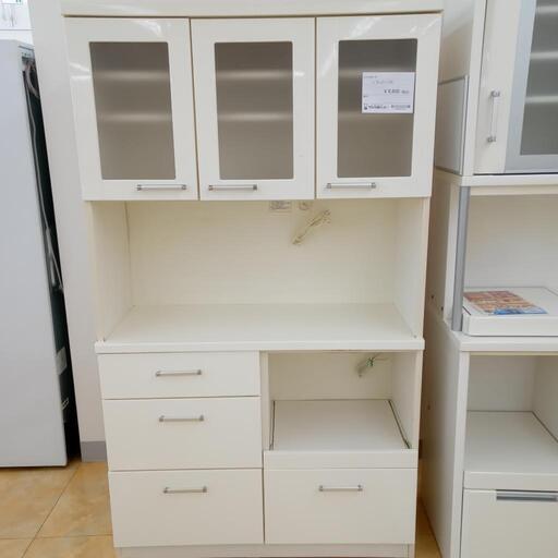 ★ジモティ割あり★  レンジボード 白 H180×D42.5×W104 クリーニング済み OJ2467