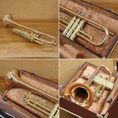 音出し確認済み NIKKAN YTR-333 赤ベル B♭管 リバース管 ハードケース付き マウスピース(YAMAHA 11)付き ニッカン 日本楽器 札幌市 清田区 平岡の画像