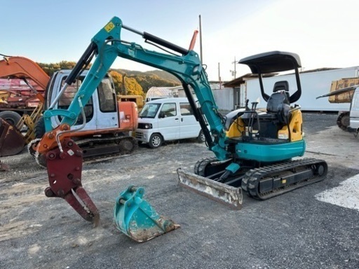 クボタKUBOTA★U-30-5★2014年★ゴムキャッター★マルチレバー★配管あり★倍速★3トンクラス★時間計：2328時間 , MARUJUN アタッチメント付き.