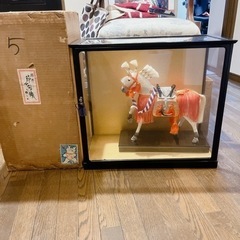時代箱 三越シール 端午の節句飾　白馬