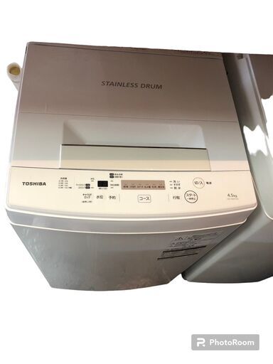 ☆中古￥12,800！TOSHIBA　4.5㎏洗濯機　家電　2020年製　AW-45M7型　幅55㎝ｘ奥行54㎝ｘ高さ94㎝　【BJ302】