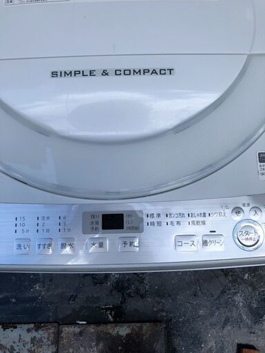☆中古￥12,800！SHARP　6.0㎏洗濯機　家電　2018年製　ES-GE6B-W型　【BJ305】