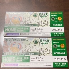11/5(日) J3リーグ松本山雅VSギラヴァンツ北九州　2枚2...