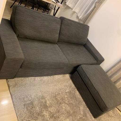 【取りに来てくださる方限定】IKEA ３人掛けソファ　KIVIK シーヴィク　オットマン付き