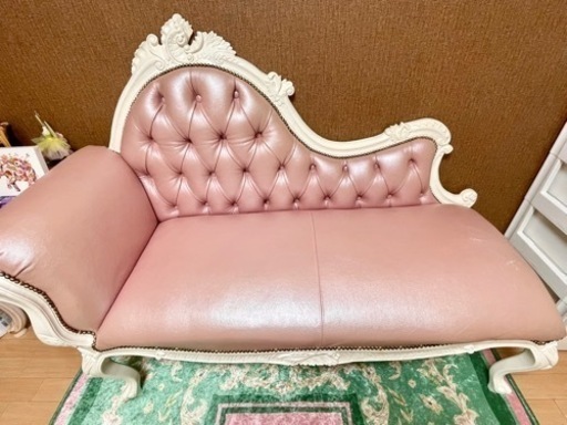 取りに来れる方限定>ロココ調 姫ソファ フレンチカウチ (しかさん