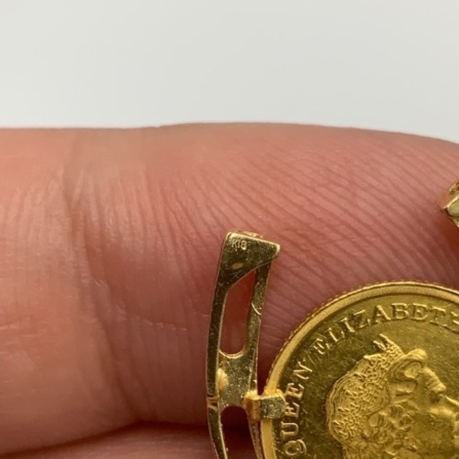 K24 ホースシュー　ペンダント　ツバルホース　1/25oz 枠K18 2.7g