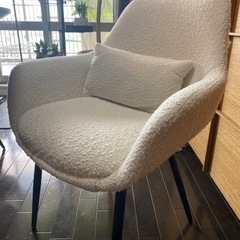 椅子　モコモコブーグレー生地　チェアー