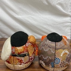 N2310-1131 縁起物　木目込人形　二福神　キズ汚れ有　現状お渡しの画像