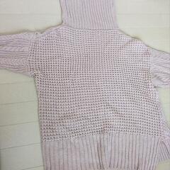 M サイズ ピンク ピンクベージュ ニット  タートルネックセーターの画像