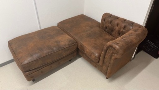 【美品】ヴィンセントカウチソファ 幅128×奥行65cm