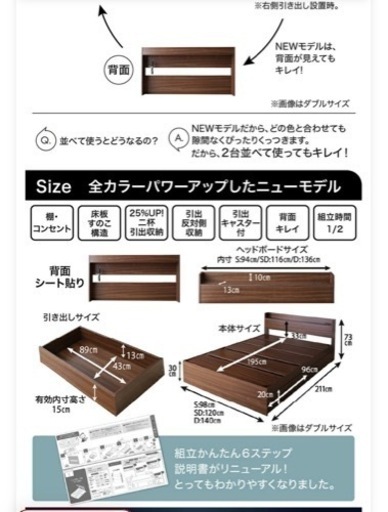 ダブルベッドマットレス付き 時間指定のため値下げします