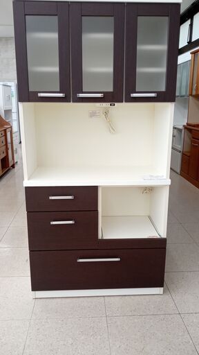 ★ジモティ割あり★  レンジボード 茶 H180×D43×W88.5 クリーニング済み TJ2616