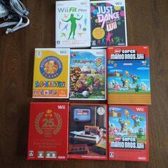 任天堂　wii本体　wii fitバランスボード　ゲームソフト5本　中古品の画像