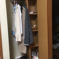 無料で差し上げます！期間11/5まで延長！　（分解済）コンパクトハンガーラック姿見鏡付きの画像