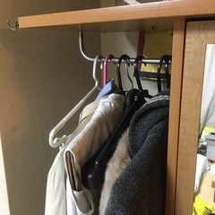 無料で差し上げます！期間11/5まで延長！　（分解済）コンパクトハンガーラック姿見鏡付きの画像