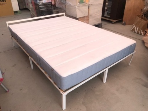 IKEA ダブルベッド LUROY マットレスセット 140cm×200cm