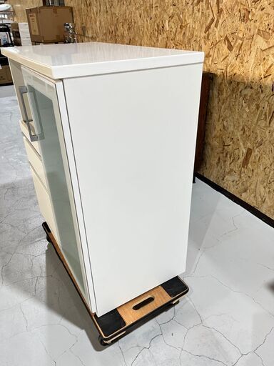 ★食器棚★ 幅880 キッチンボード キッチンキャビネット レンジ台 ホワイト キッチンカウンター 台所 家具 福島 郡山市 a
