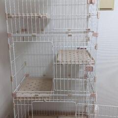トイレ付３段キャットケージの画像