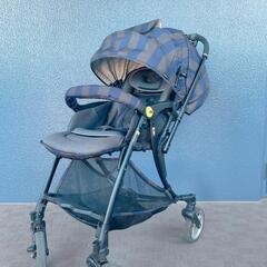 [値下げしました]ピジョンランフィ　ベビーカー　アジュールストライプ　A型AB型兼用の画像