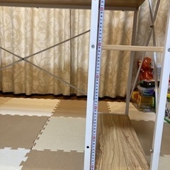 お渡しの方決まりました【美品】ラック付きパソコンデスク・オフィスデスク　白　木目の画像