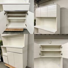 W 14594 土井インテリア 3枚キッチンボード 食器棚 ◇大阪市内・東大阪