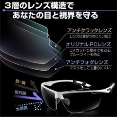 【訳あり未使用品（片側ズレ落ち防止バットなし】AZFFUY] 保護メガネ 安全メガネ 曇らない 防曇ゴーグル メガネずり落ち防止 スポーツメガネの画像