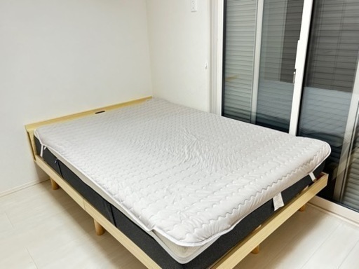 ※売約済【〜11/3(午前中)まで】アイリスオーヤマ コンセント付ダブルベッド（コアラマットレス付）