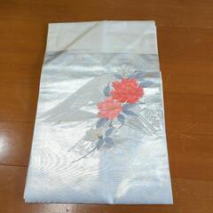 正絹　名古屋帯　花刺繍　金通し