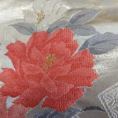 正絹　名古屋帯　花刺繍　金通しの画像