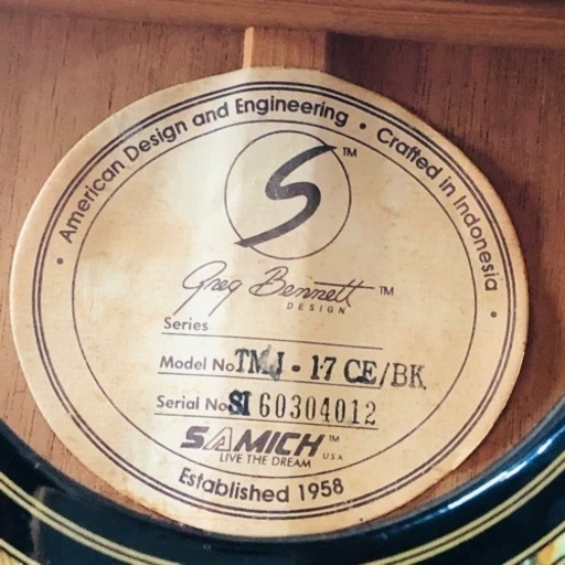 Greg Bennett TMJ-17 CE/BK トップ単板グレッグベネット