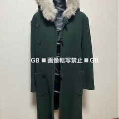 I.S. フード付き　ダップル　ロングコート　グリーンの画像