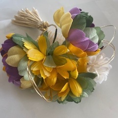 着物　成人式　髪飾り　振袖　黄色の画像