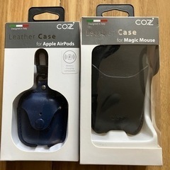 本革　AirPodsケース、マウスケース