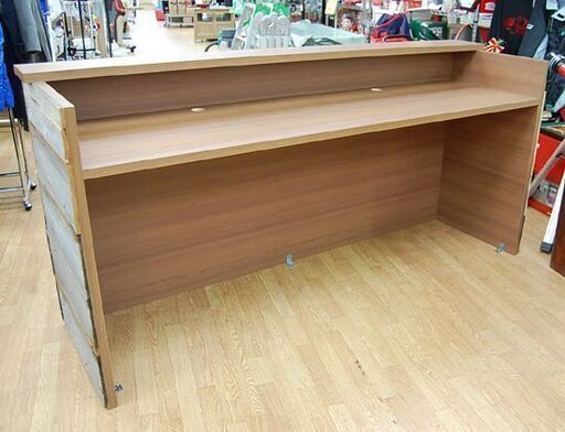 【売約済み】カウンター 幅210×奥行68.5×高さ100㎝ 木製 レジ台 受付台 キッチンカウンター 台 店舗用 什器 札幌市 清田区 平岡