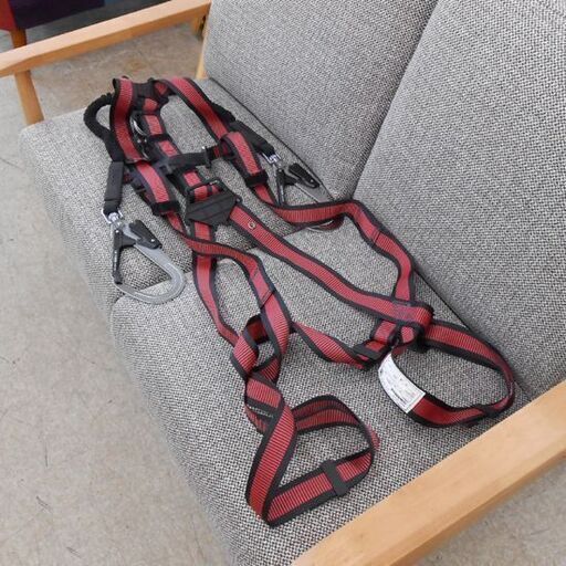 TAJIMA ランヤード一体型フルハーネス Lサイズ GS222 赤ベルト 150cm