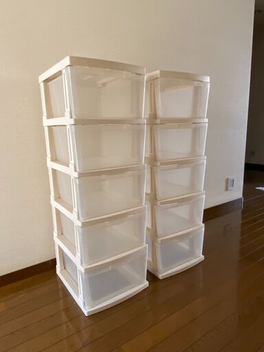 プラスチック製　衣装ケース　5段　2台