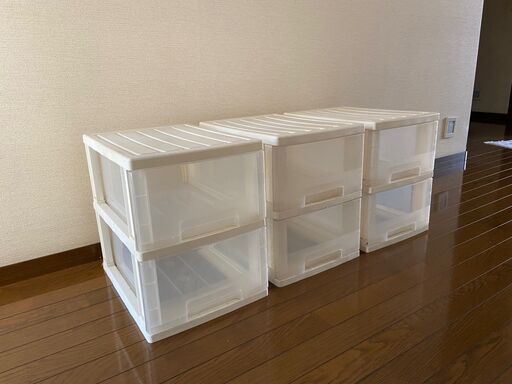 プラスチック製　衣装ケース　2段　3台