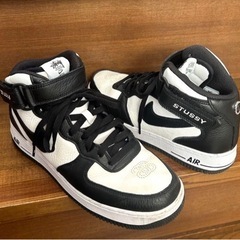 Stussy × Nike Air Force 1 Mid 黒 パンダ ナイキの画像