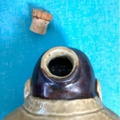 西郷隆盛のお酒入れ　猪口付き　オブジェ　陶器の画像