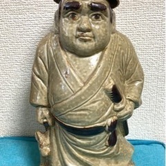 西郷隆盛のお酒入れ　猪口付き　オブジェ　陶器