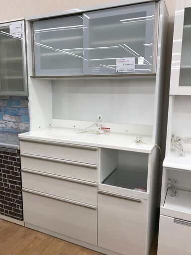 ★ジモティ割あり★ 高橋木工所 食器棚 ホワイト H200.5×W120×D51 クリーニング済み KJ3410