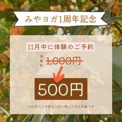 宮前平ヨガ教室【みやヨガ】 11月🈳ありの画像